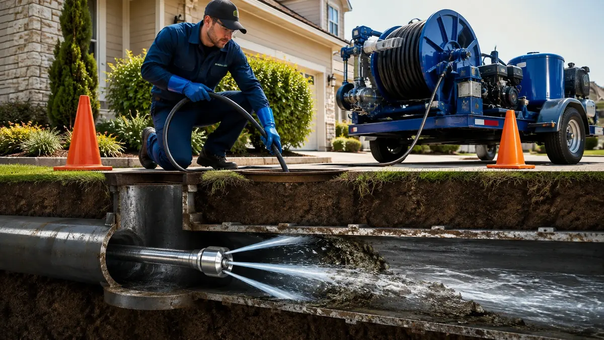 Main Sewer Line Hydro Jet Cleaning in San Marcos